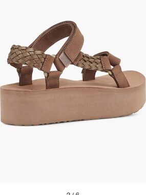 Teva Women's Brown Braided-Strap Leather Sandals